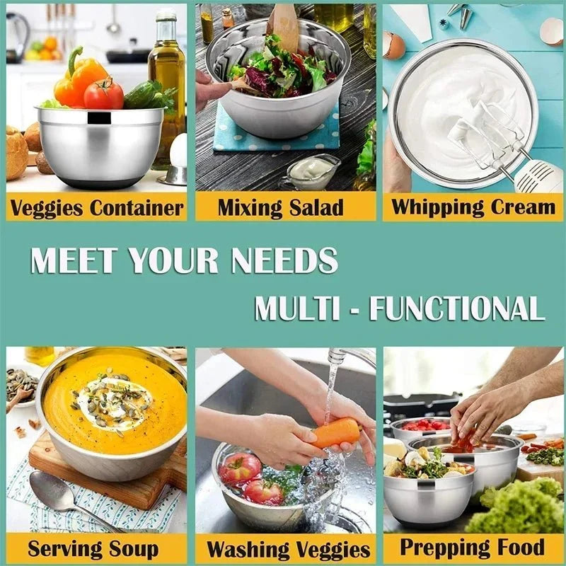 Mixing Bowl Stainless Steel Non-Slip Silicone Base