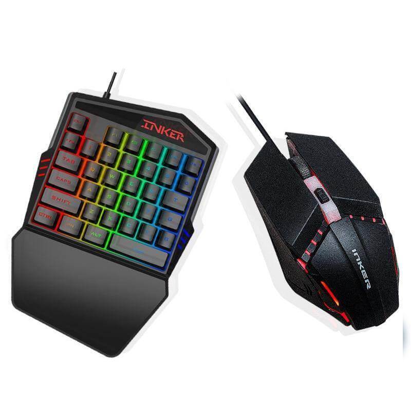 Mobile Gaming Kit Wired Keyboard & Mouse 2400 DPI Optical Mouse