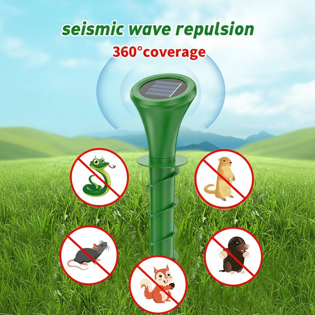 Mole Repellent Solar-Powered Humane Vibrations 33 Ft Coverage