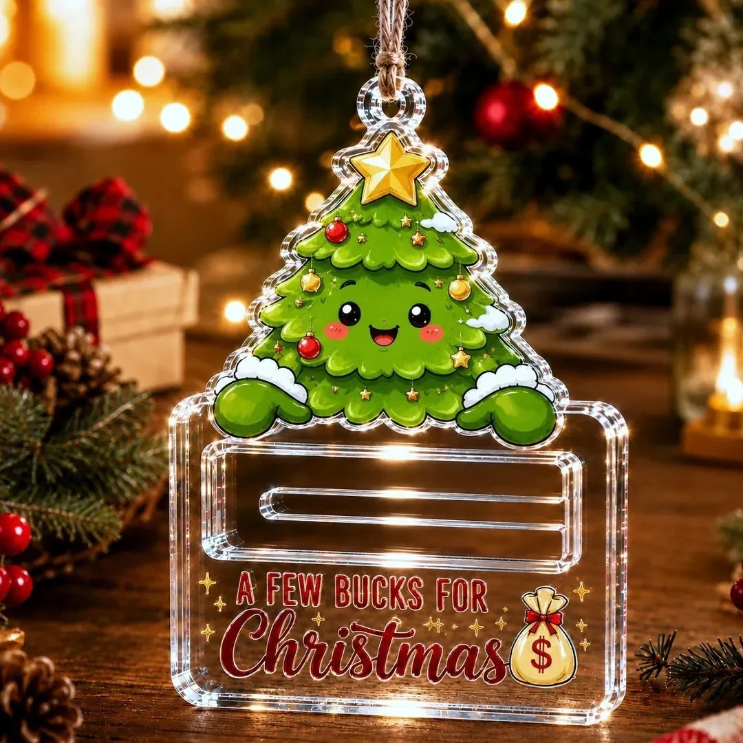Money Gift Holder Festive Snowman Clear Plastic Compact