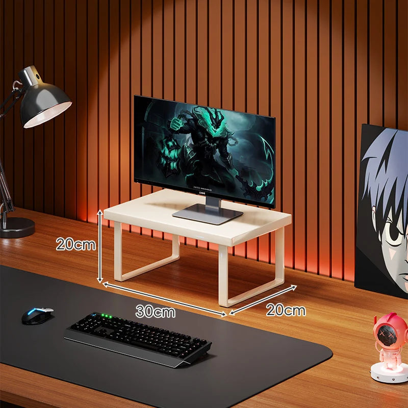 Monitor Stand Solid Wood Space-Saving Non-Slip Feet