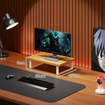 Monitor Stand Solid Wood Space-Saving Non-Slip Feet