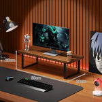 Monitor Stand Solid Wood Space-Saving Non-Slip Feet