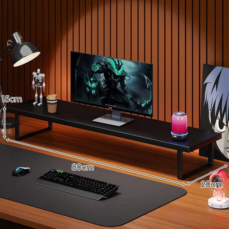 Monitor Stand Solid Wood Space-Saving Non-Slip Feet