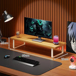 Monitor Stand Solid Wood Space-Saving Non-Slip Feet