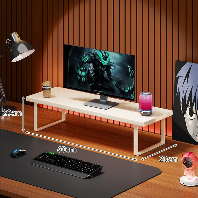 Monitor Stand Solid Wood Space-Saving Non-Slip Feet