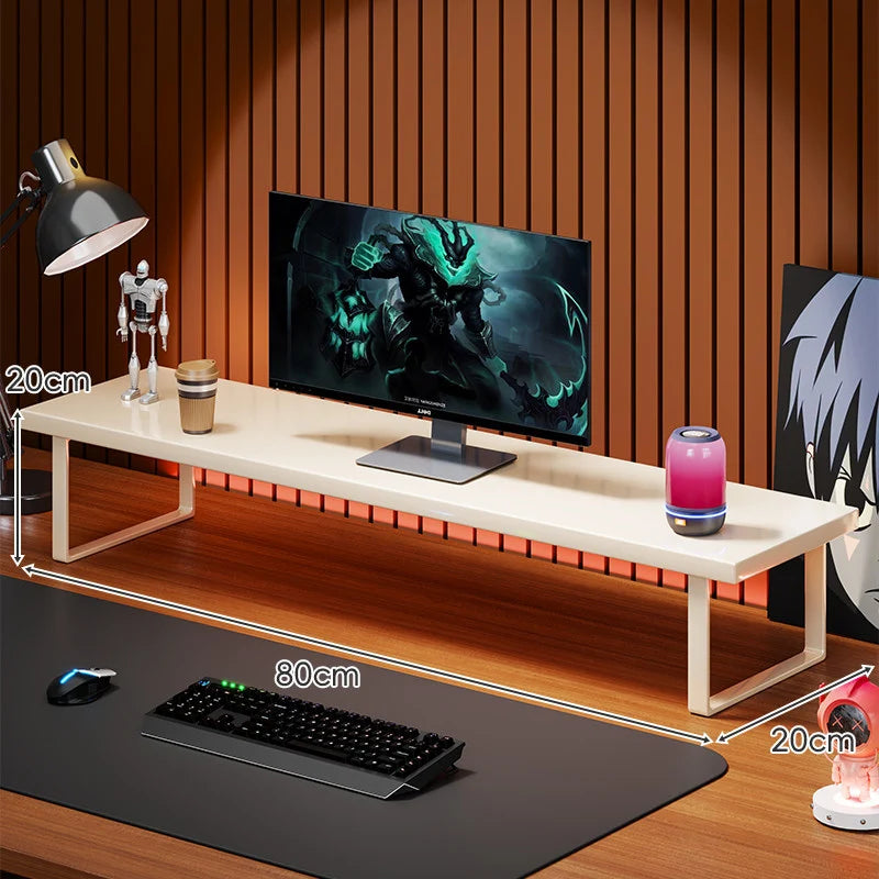 Monitor Stand Solid Wood Space-Saving Non-Slip Feet