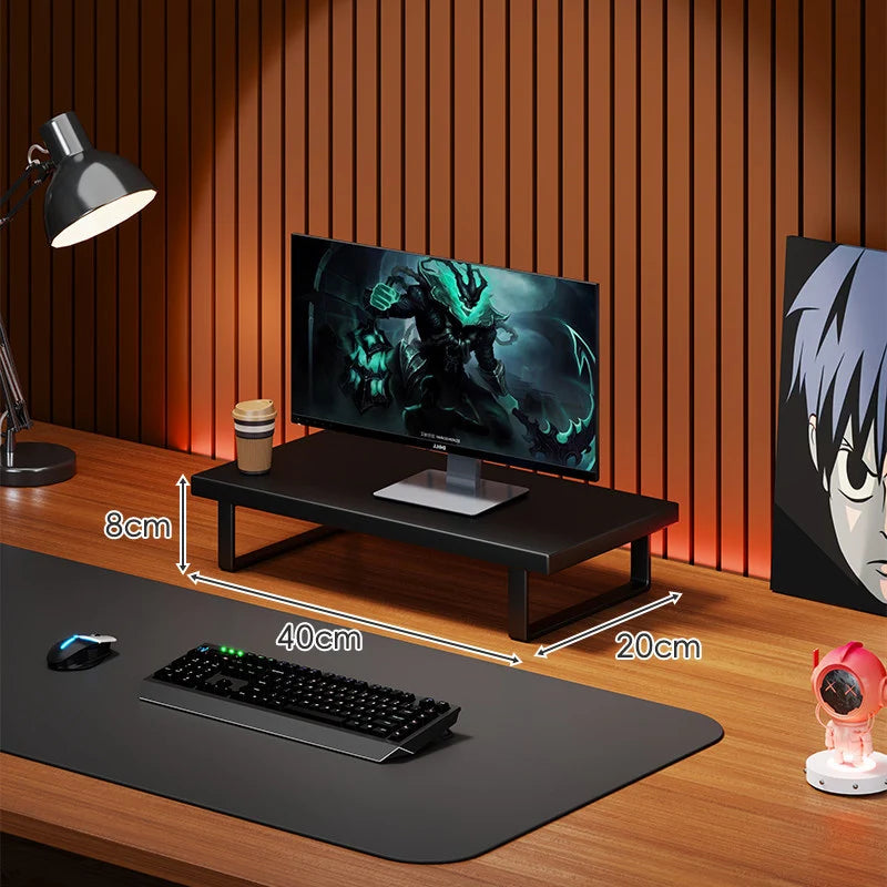 Monitor Stand Solid Wood Space-Saving Non-Slip Feet