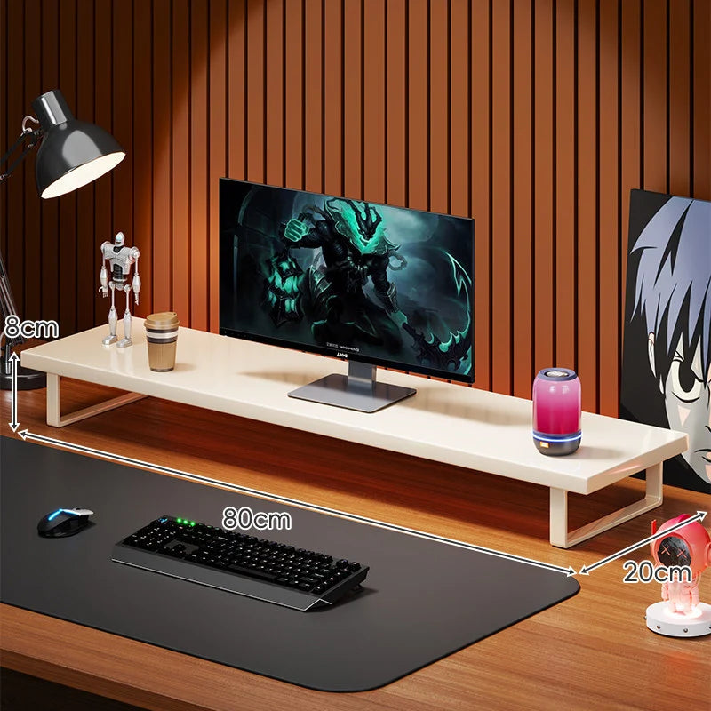 Monitor Stand Solid Wood Space-Saving Non-Slip Feet