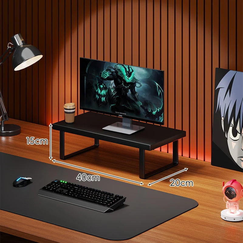 Monitor Stand Solid Wood Space-Saving Non-Slip Feet