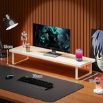 Monitor Stand Solid Wood Space-Saving Non-Slip Feet