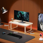 Monitor Stand Solid Wood Space-Saving Non-Slip Feet