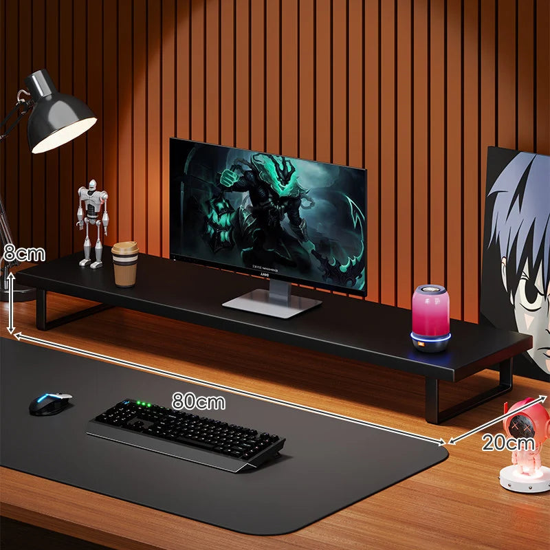 Monitor Stand Solid Wood Space-Saving Non-Slip Feet