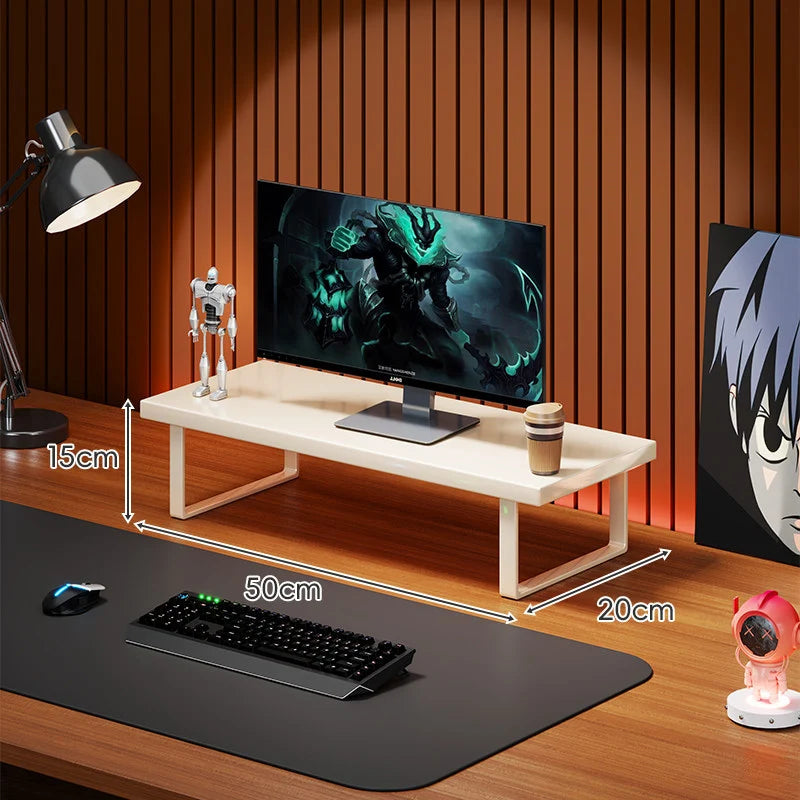 Monitor Stand Solid Wood Space-Saving Non-Slip Feet