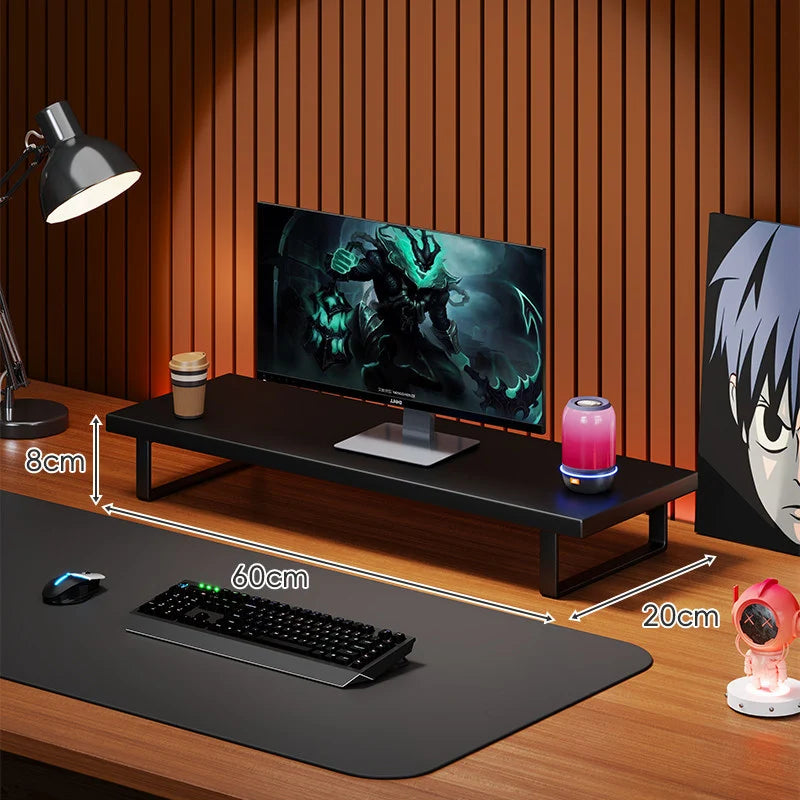 Monitor Stand Solid Wood Space-Saving Non-Slip Feet