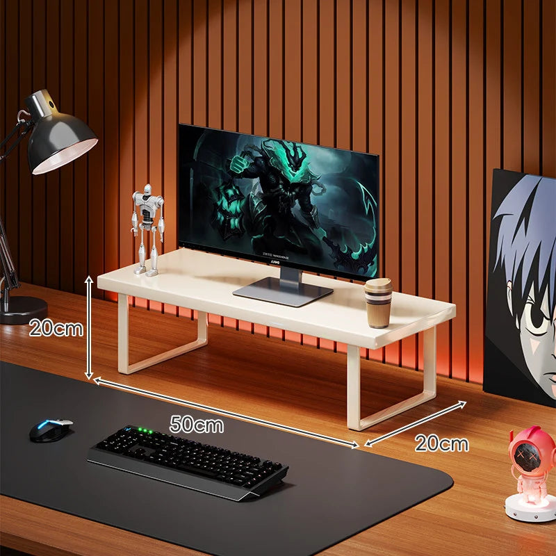 Monitor Stand Solid Wood Space-Saving Non-Slip Feet