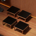 Monitor Stand Wood-Look Top Under-Shelf Storage Non-Slip Pads