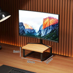 Monitor Stand Wood-Look Top Under-Shelf Storage Non-Slip Pads