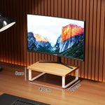 Monitor Stand Wood-Look Top Under-Shelf Storage Non-Slip Pads
