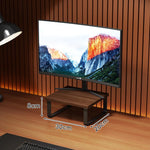 Monitor Stand Wood-Look Top Under-Shelf Storage Non-Slip Pads