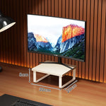 Monitor Stand Wood-Look Top Under-Shelf Storage Non-Slip Pads
