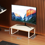 Monitor Stand Wood-Look Top Under-Shelf Storage Non-Slip Pads