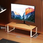Monitor Stand Wood-Look Top Under-Shelf Storage Non-Slip Pads