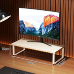 Monitor Stand Wood-Look Top Under-Shelf Storage Non-Slip Pads