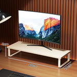 Monitor Stand Wood-Look Top Under-Shelf Storage Non-Slip Pads