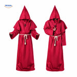 Monk Costume Hooded Floor-Length Robe with Rope Belt
