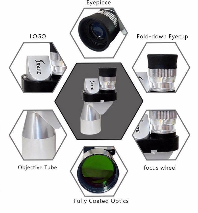 Monocular Telescope 8× Magnification Phone Camera Adapter
