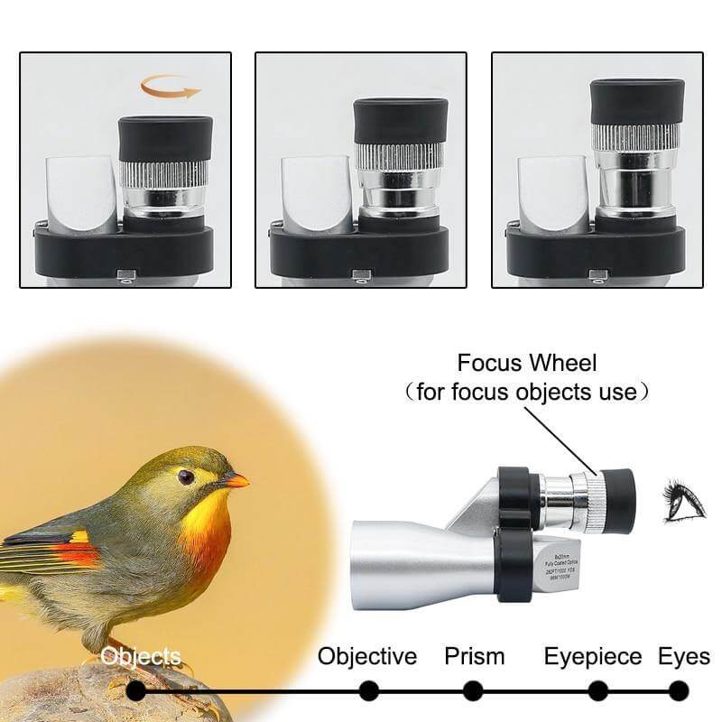Monocular Telescope 8× Magnification Phone Camera Adapter
