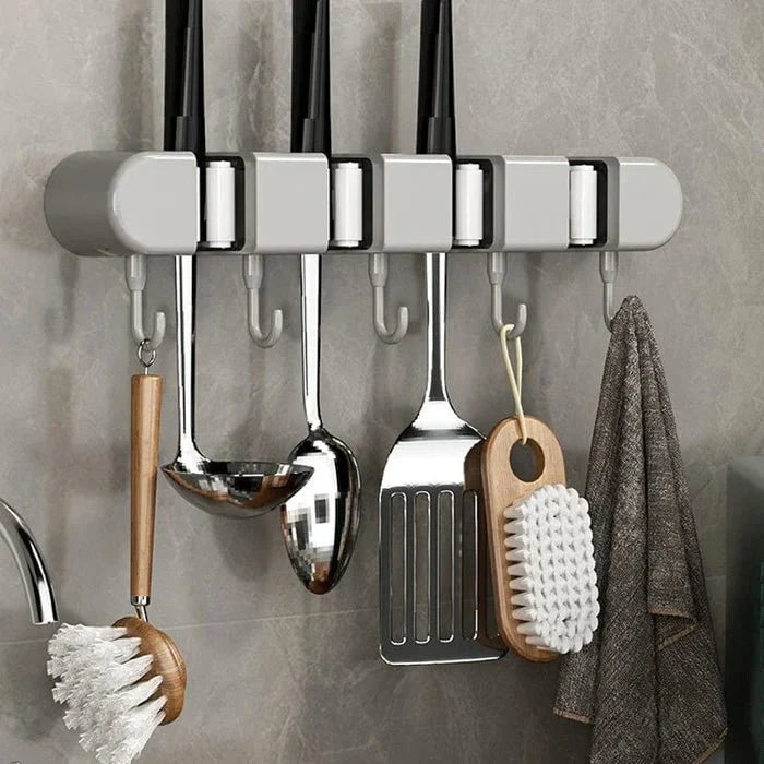 Mop & Broom Holder Non-Slip Space-Savingorage
