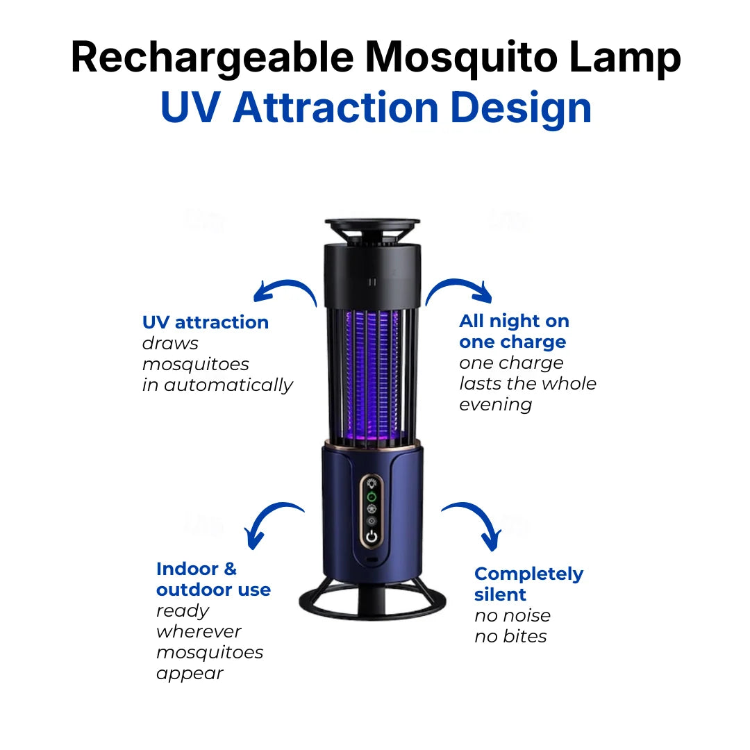 Mosquito Trap Lamp UV LED Rechargeable Cordless