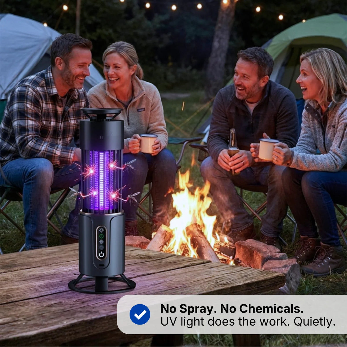 Mosquito Trap Lamp UV LED Rechargeable Cordless