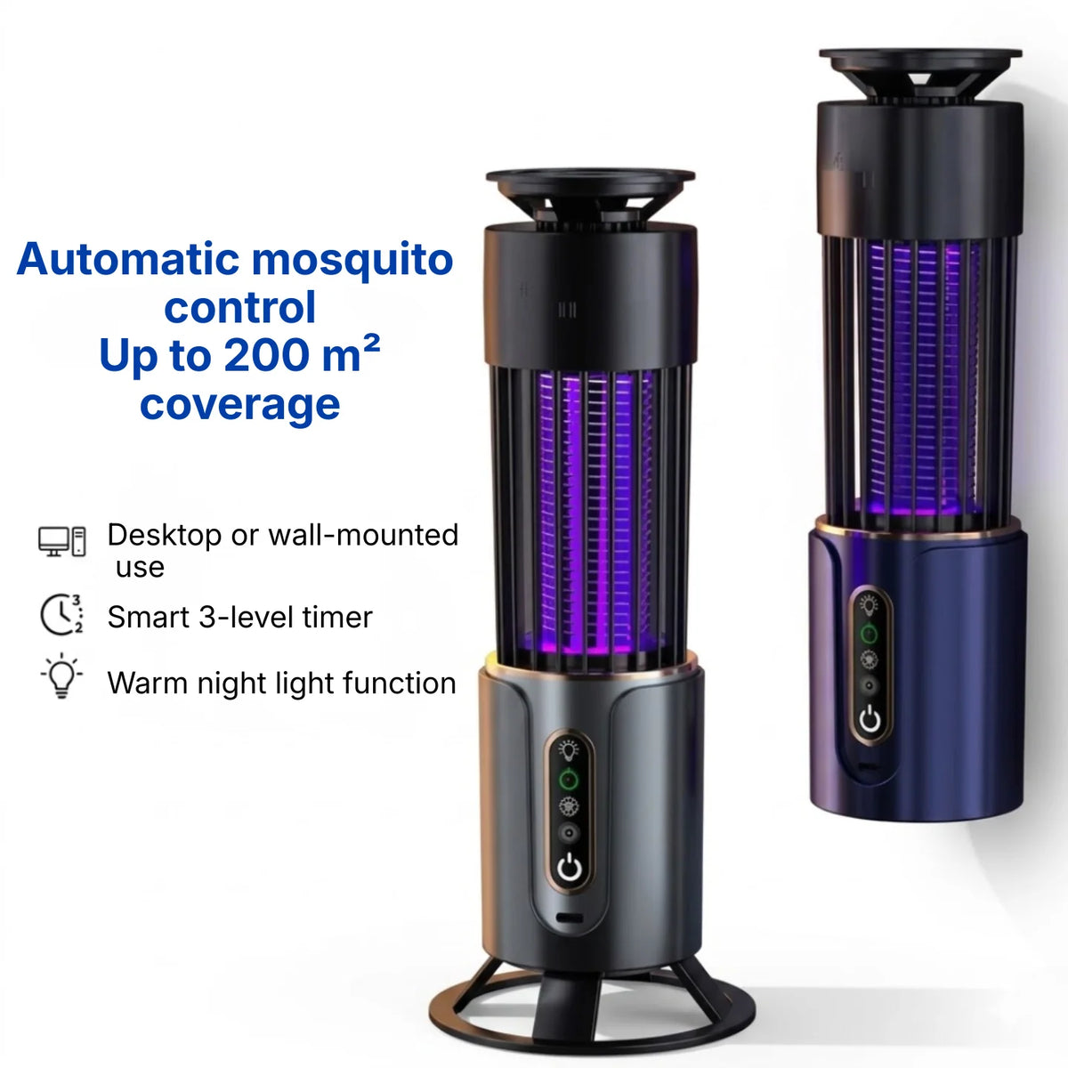 Mosquito Trap Lamp UV LED Rechargeable Cordless