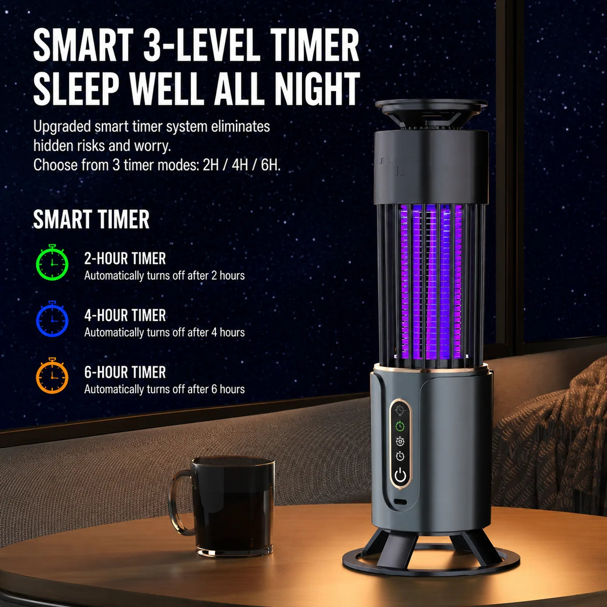 Mosquito Trap Lamp UV LED Rechargeable Cordless