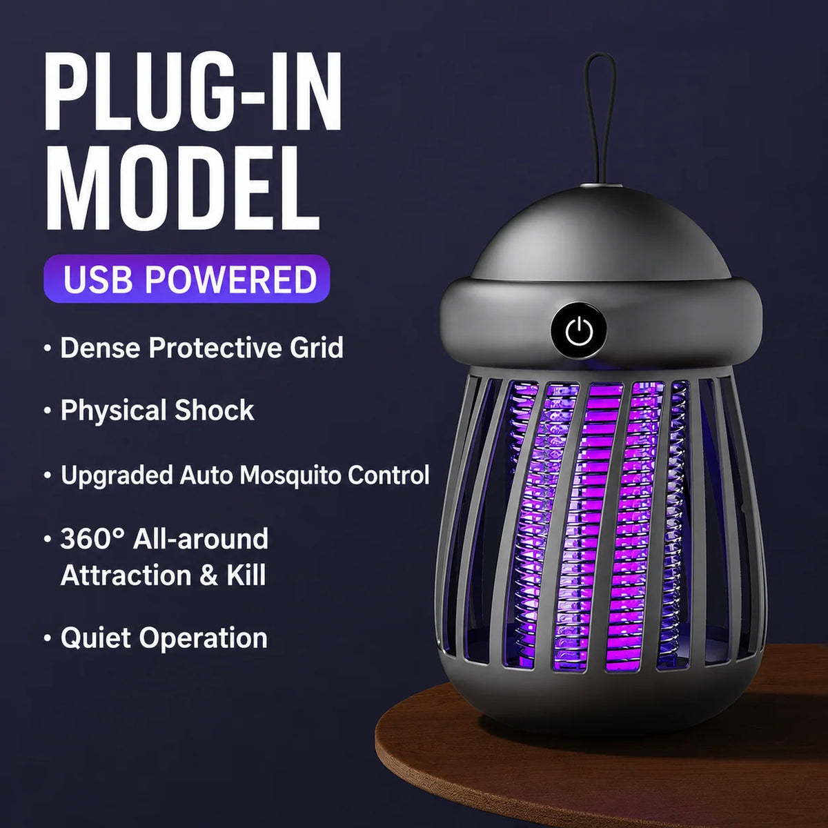 Mosquito Zapper Lamp UV Light 3000V Electric Grid