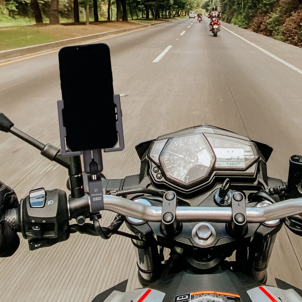 Motorcycle Phone Holder Shock-Resistant Stainless Steel