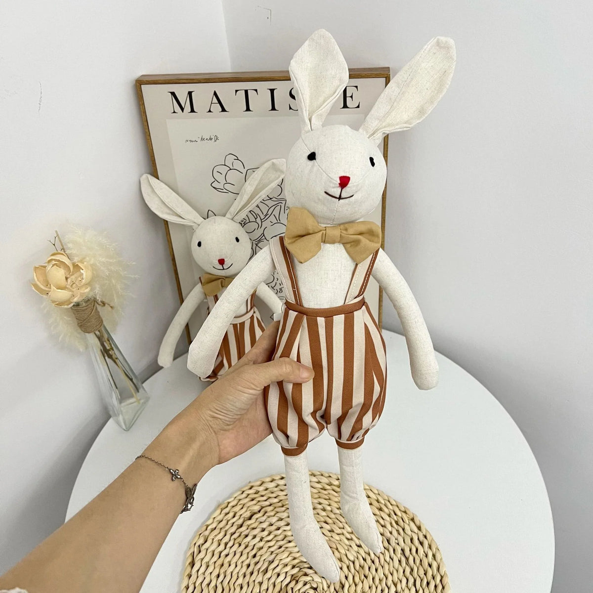 Mouse Doll Cotton-Linen Crocheted Floral Dress