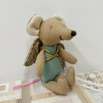 Mouse Doll Cotton-Linen Crocheted Floral Dress