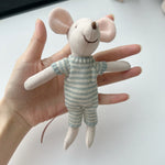 Mouse Doll Cotton-Linen Crocheted Floral Dress