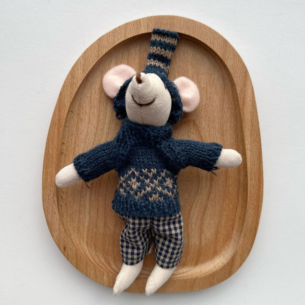 Mouse Doll Cotton-Linen Crocheted Floral Dress