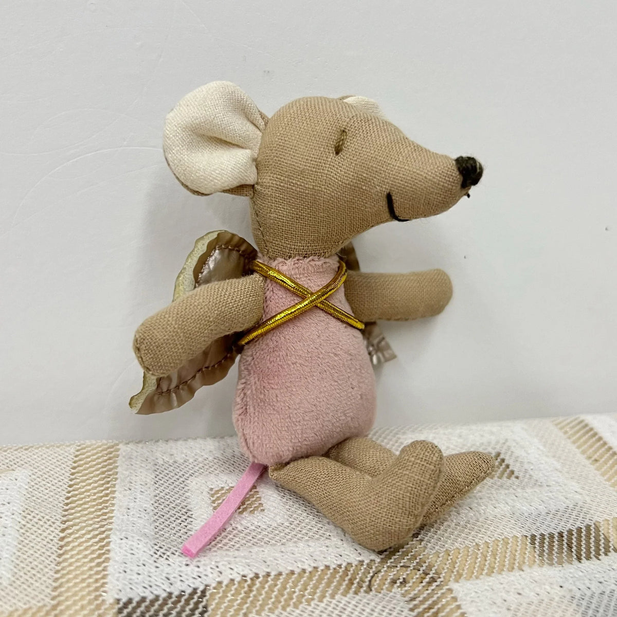 Mouse Doll Cotton-Linen Crocheted Floral Dress