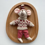 Mouse Doll Cotton-Linen Crocheted Floral Dress