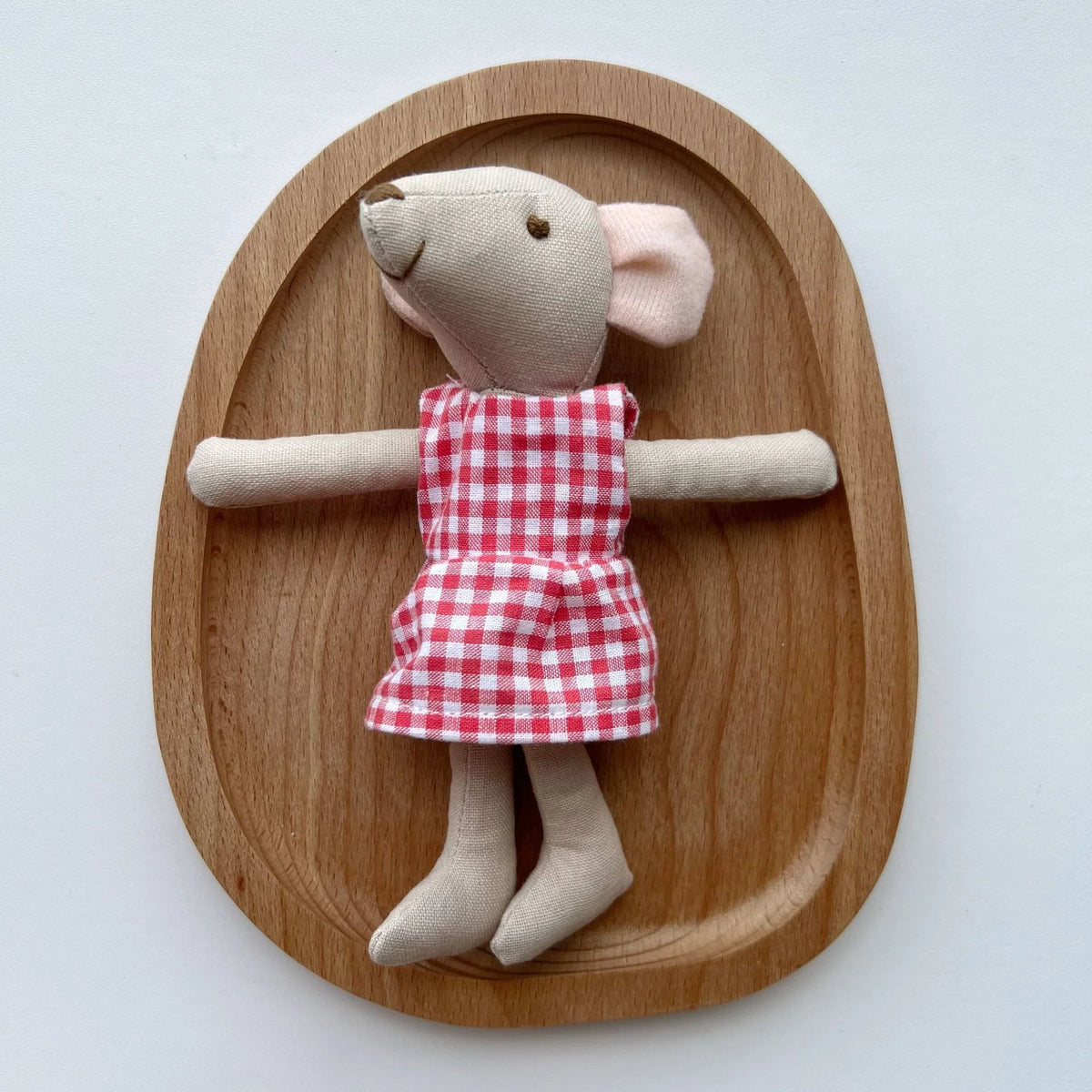 Mouse Doll Cotton-Linen Crocheted Floral Dress
