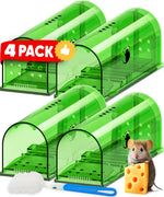Mouse Trap Live-Capture Transparent Reusable Set of 4