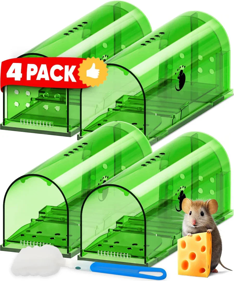 Mouse Trap Live-Capture Transparent Reusable Set of 4