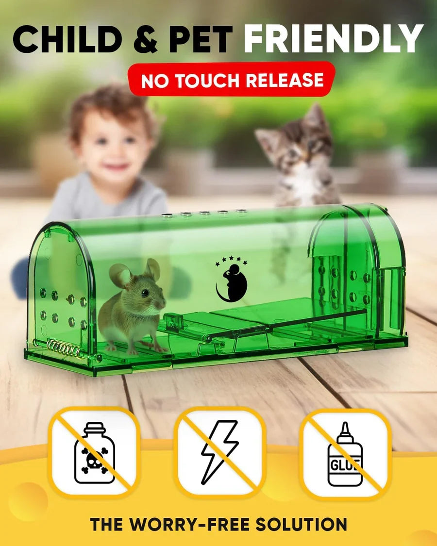 Mouse Trap Live-Capture Transparent Reusable Set of 4