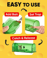 Mouse Trap Live-Capture Transparent Reusable Set of 4